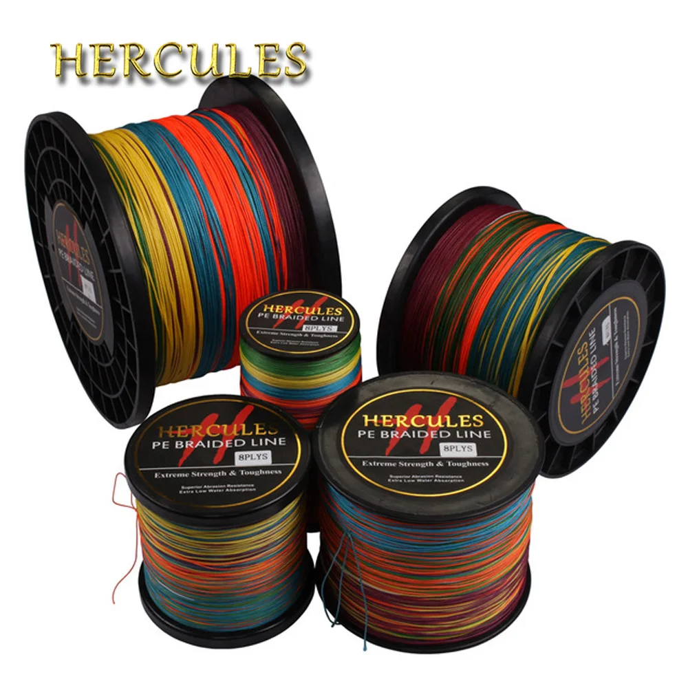 Hercules Braided Fishing Line 8 Strands Multicolor 100M 300M 500M 1000M