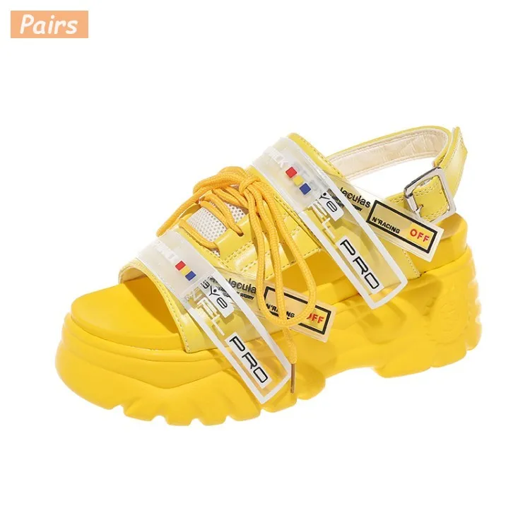 

2019 New Chunky Platform Wedge Women Sandals Summer Beach Open Toe Woman Sandalias Breathable Thick Sole Mujer Casual Footwear