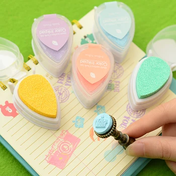 

Waterdrop Pearl Series Printing Table DIY Rubber Sheet Cute Ink Pad Quick Dry Paper With Color Inkpad Stationery Set