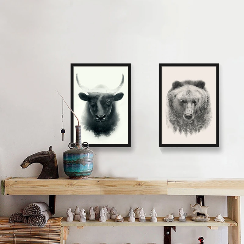 Modern-Animal-Print-Art-Bull-Bear-Wolf-Picture-Set-Wall-Canvas-Prints-Paintings-Style-For-Home (1)