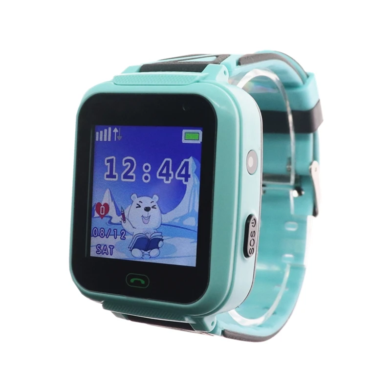 Детские часы с системой слежения IP67 водонепроницаемый SOS Wifi расположение водонепроницаемый фонарик камера HD 1,4" детские часы T16 - Цвет: Синий