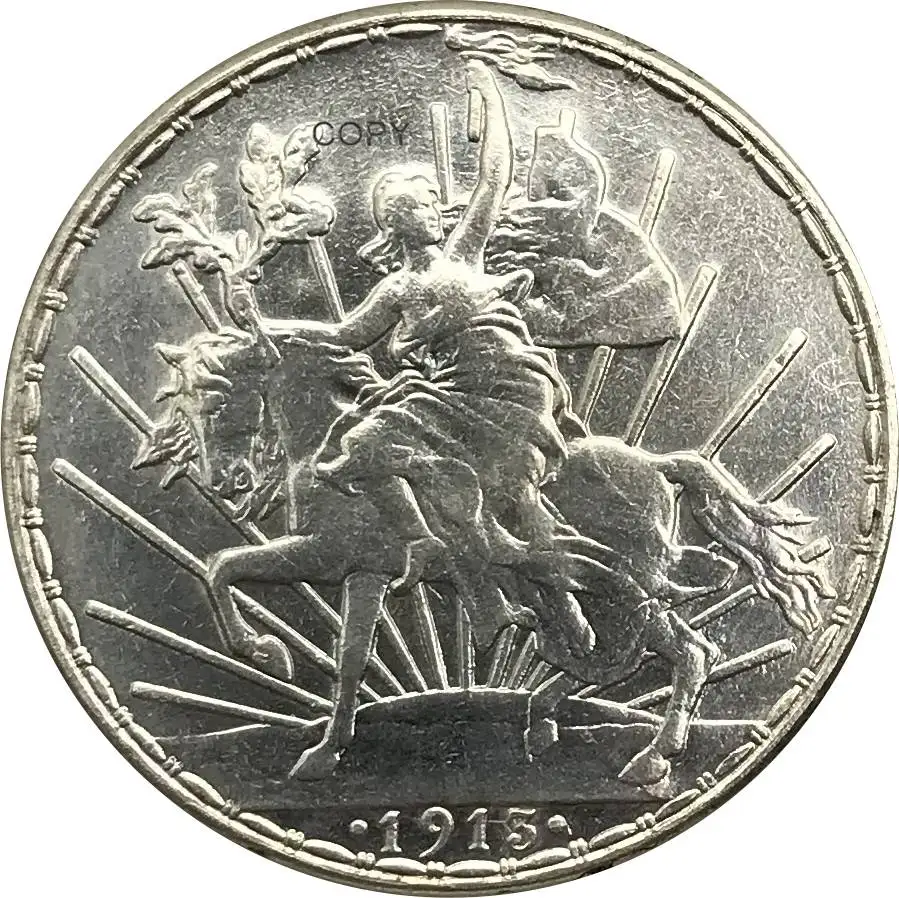 Мексика 1913 ESTADOS UNIDOS MEXICANOS UN песо латунированная Серебряная имитация монеты