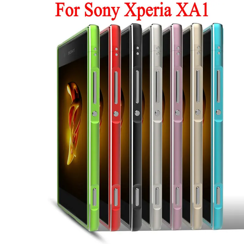 

High Quality Ultra Thin Slim Aluminum Metal Bumper Frame Case For Sony Xperia XA1 G3121 G3112 G3125 G3116 G3123 With Strap BK1