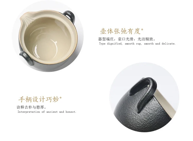 Творческий ручной японский черный дзен керамика глазурь камень Чай горшок грубой Керамика керамика Утварь пуэр кунг-фу Чай комплект Чай горшок