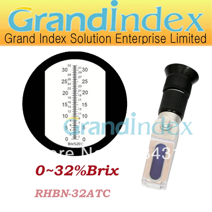 Brix/cutting liquid refractometer RHBN 32ATC (0 32Brix) with BUILT IN