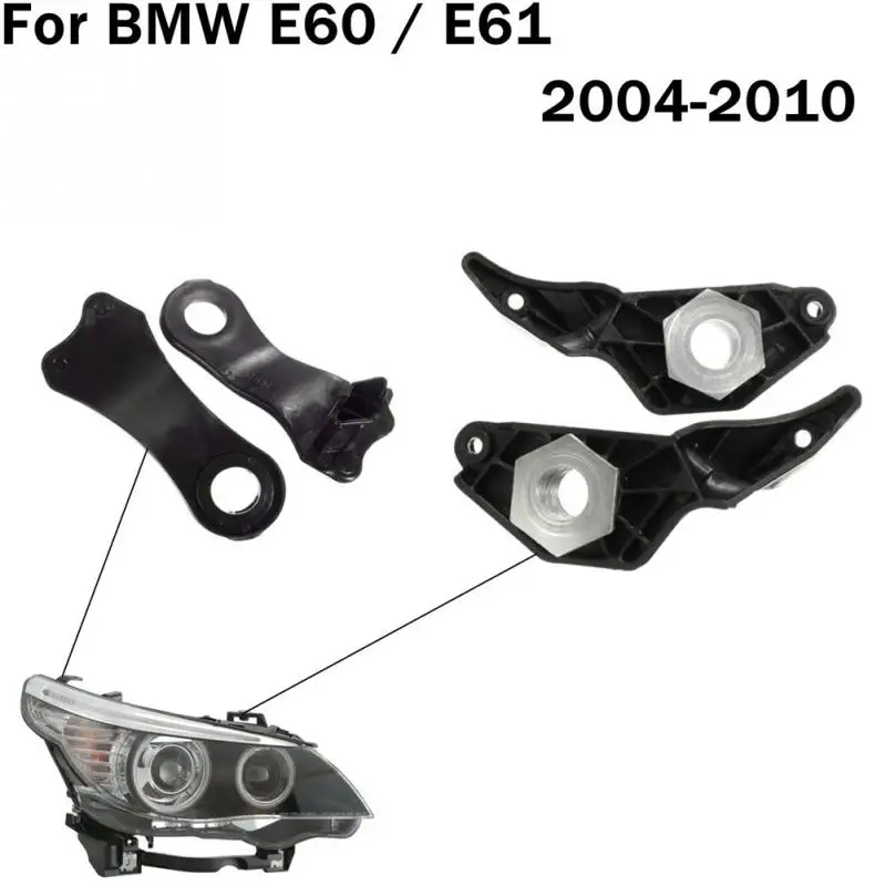 1 пара Прочный Черный фар клипсы для BMW E60 E61#63126941478