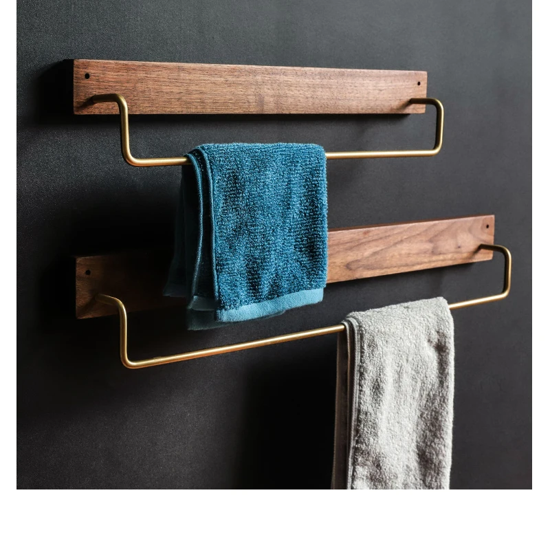 Wall Hook Wooden Clothes Hangers + Brass Towel Rack Hanging Ear Cup Hat S Key Storage Organizer Home Kitchen. | Дом и сад