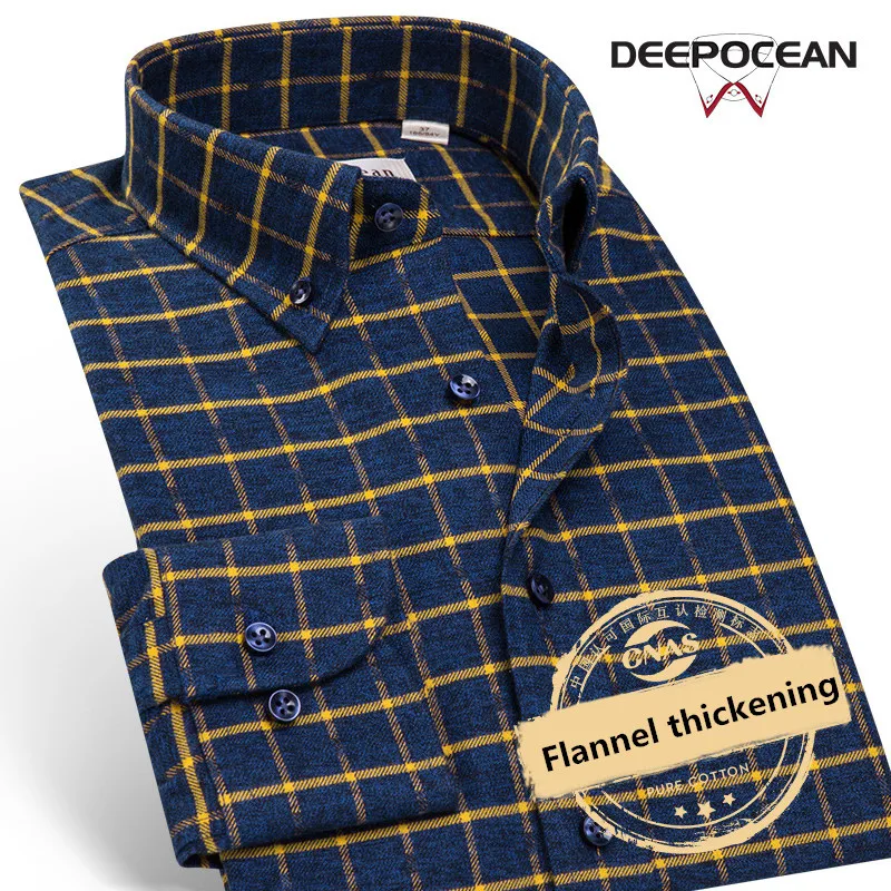 

Deepocean Fashion Men Shirt Long Sleeve Cotton Shirt Men Clothes Plus Size Business Casual Slim Fit Shirt Hombres Camisas