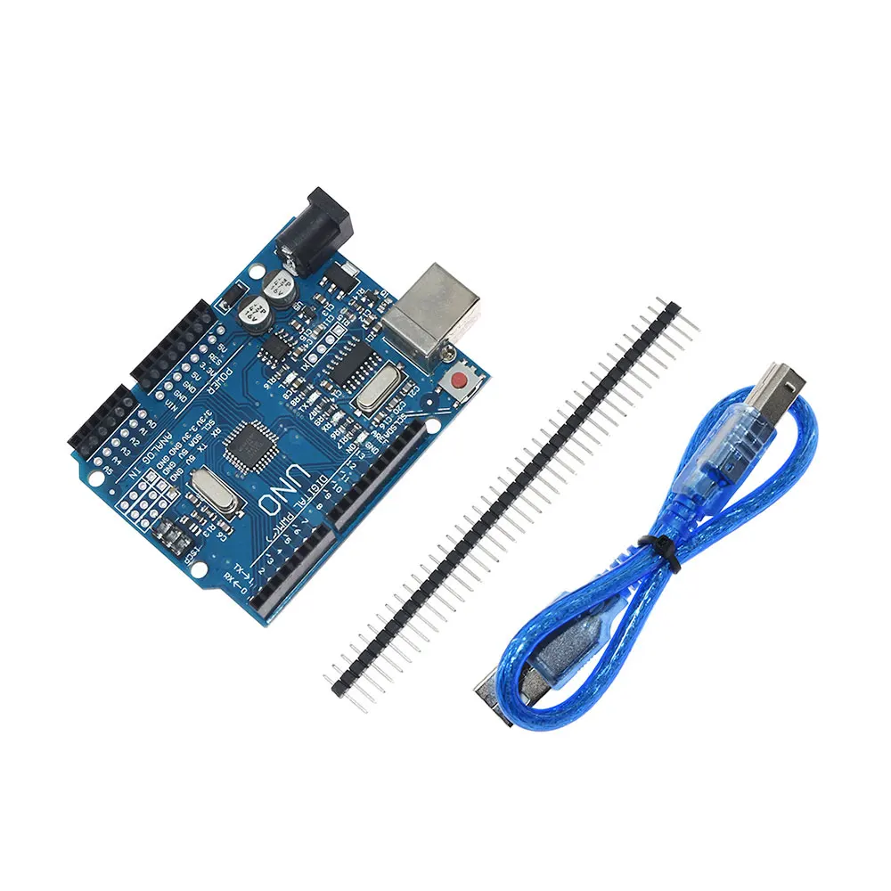 Для Arduino UNO R3 CH340G MEGA328P чип 16 МГц ATMEGA328P-AU макетная плата интегральные схемы комплект чехол+ USB кабель