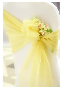 

16 Colors Express Free Shipping 100pcs/lot DIY wedding chair sashes party organza chair sashes wedding chair decoration