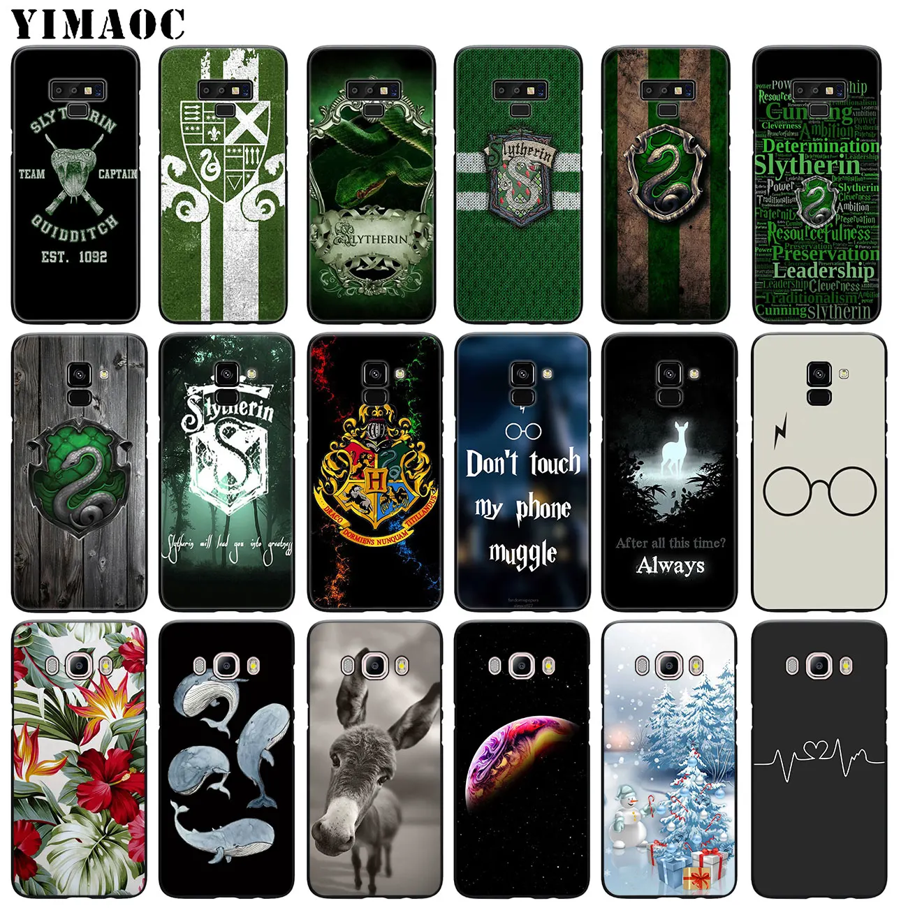 

YIMAOC Harry Potter Slytherin School Crest Soft Phone Case for Samsung Galaxy A6 Plus A9 A8 A7 2018 A3 A5 2016 2017 Note 9 8