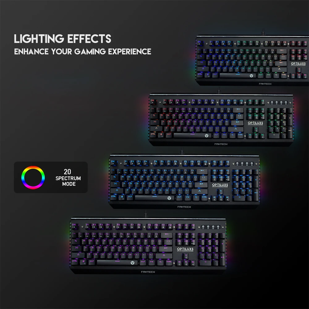 FANTECH MK884 RGB игровая клавиатура все кнопки не имеют коллизий английская Водонепроницаемая оптическая клавиатура Axis для геймеров