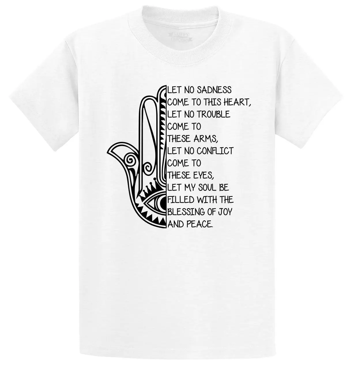 

Mens Let No Sadness Trouble Hamsa Graphic T-Shirt Yoga Buddha Hippie Shirt Cool Casual pride t shirt men Unisex Fashion tshirt