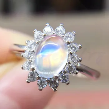 

Opal ring Free shipping Natural real opal 925 sterling silver Finger rings 0.5ct gemstone #X18050807