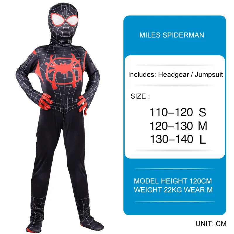 

Spider-Man Myers Parallel Universe New Era Little Black Spider Hero Expedition Animation Children's Role Playing Costume CS0006