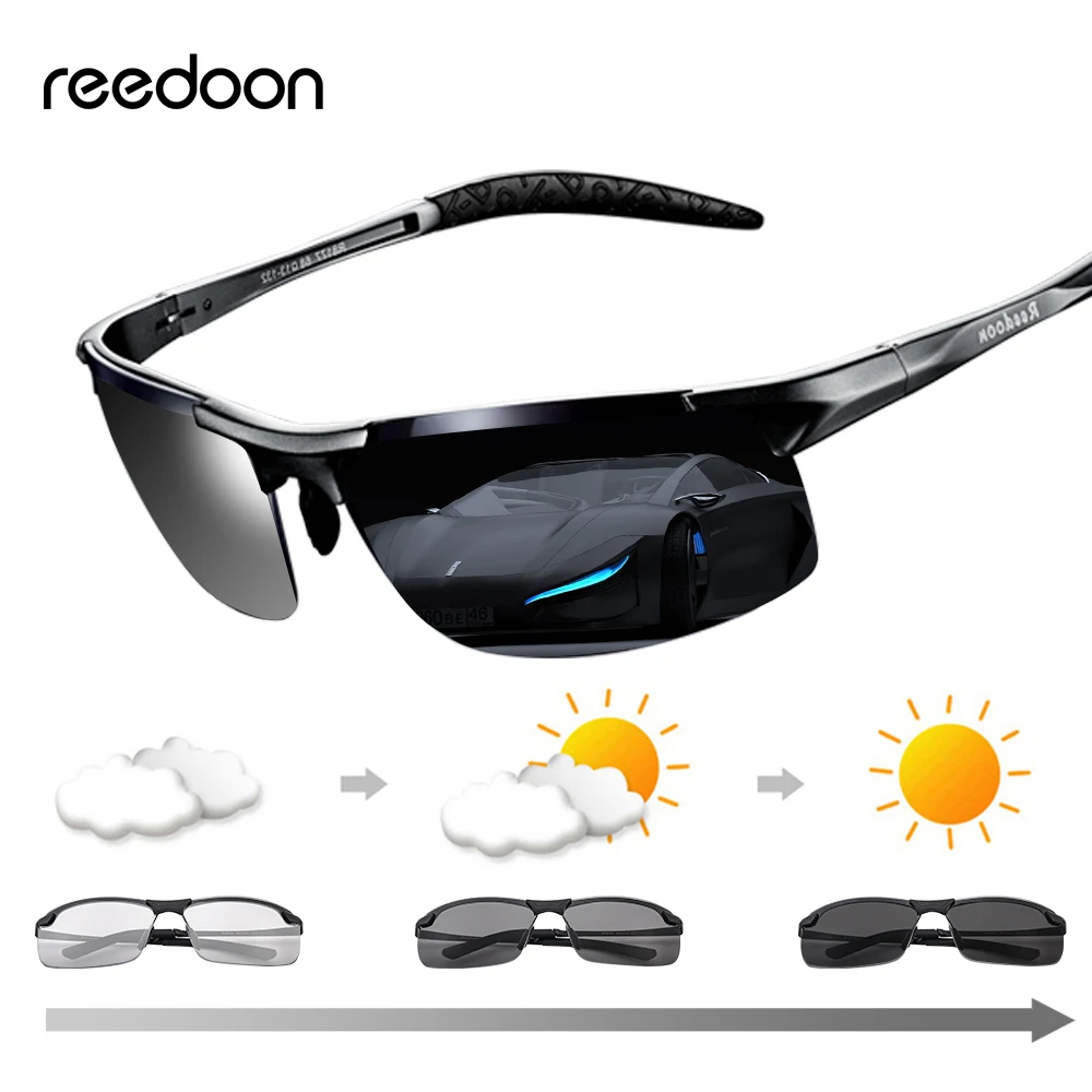 Очки солнцезащитные Reedoon мужские фотохромные поляризационные линзы UV400 в