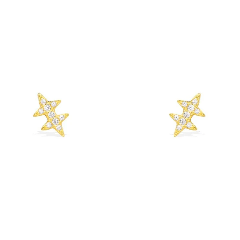 

[MeiBaPJ]Fashion Simple Personality Symbol Stud Earrings Genuine 925 Sterling Silver Earrings AAA Zircon Earrings For Women