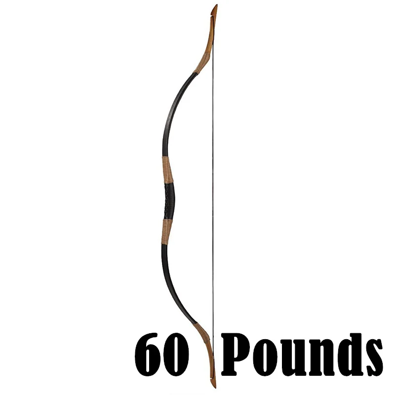 60 Pounds,Wooden,Handmade,String Tight Firm Archery Hunting Horsebow,143 cm in Lengtharchery