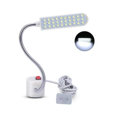 Máquina de costura portátil led, 10/20/30led base de montagem magnética lâmpada de pescoço de cisne para máquina de costura, torno industrial iluminação com iluminação