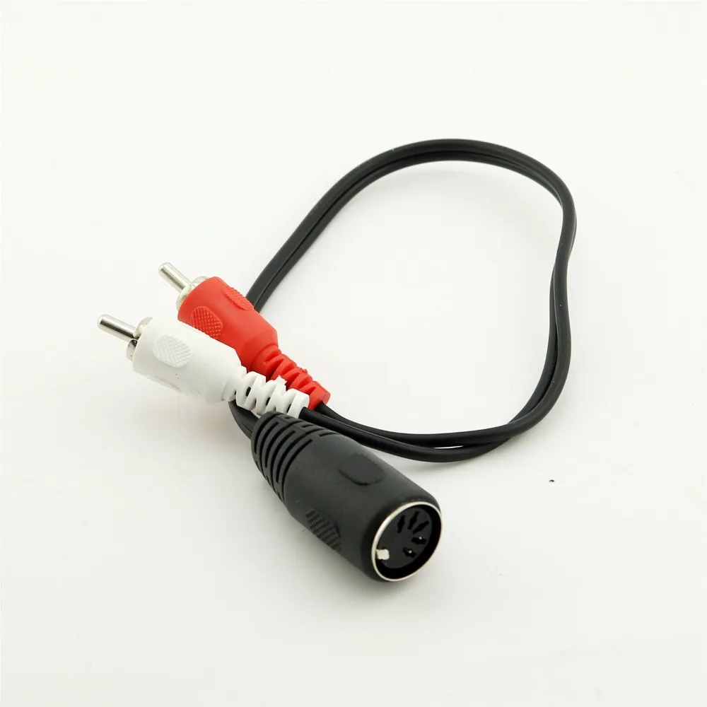 10 шт. 1 фута 5 контактов Din MIDI гнездо 2 x RCA штекер Phono AMP профессиональный аудио