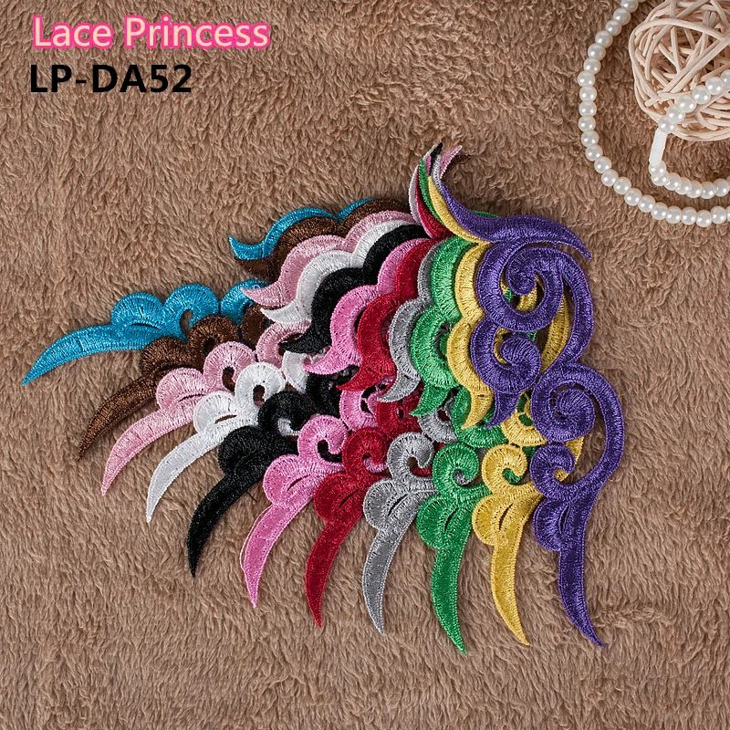 

11 pairs 16*5.5CM colorful MIX color polyester DIY hollow Dance costumes lace patches flowers Applique Garment accessories DA52