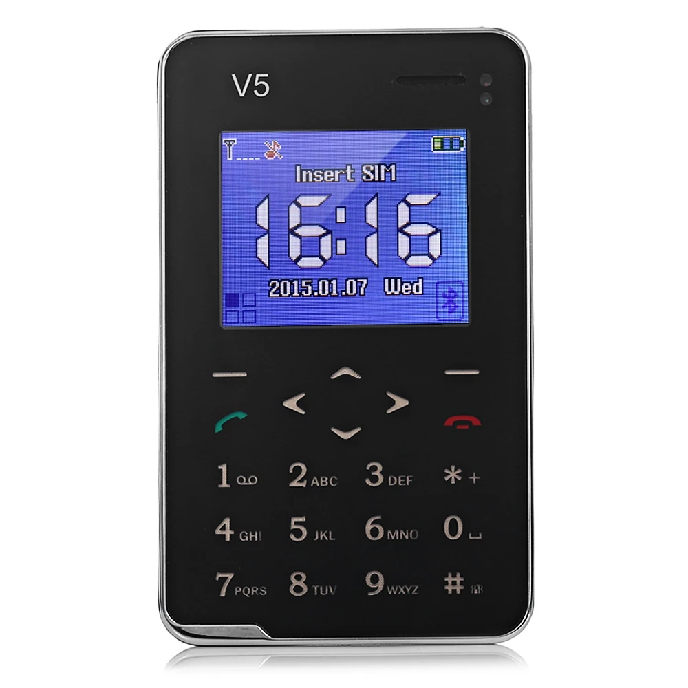 New Item Ultra Thin AIEK V5 Card Mobile Phone Pocket Mini Phone Touch Keyboard Quad Band