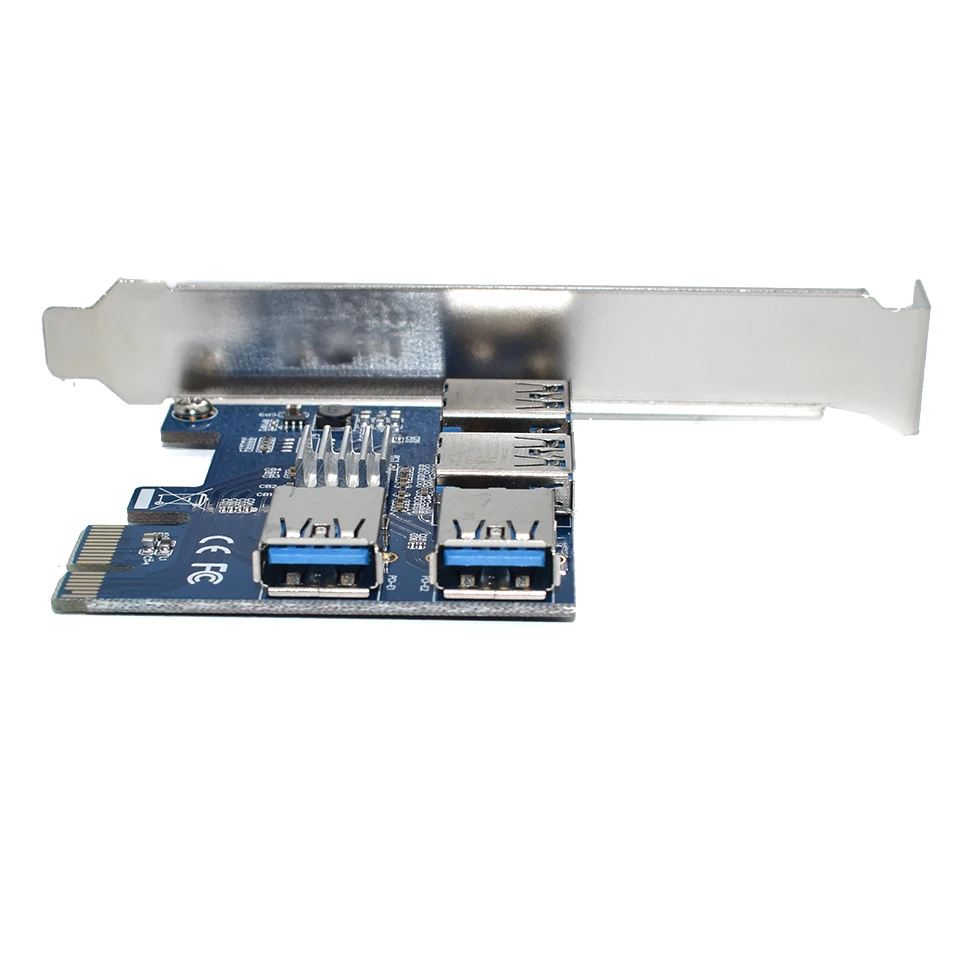 PCIE PCI-E PCI Express Riser Card 1x до 16x1 до 4 USB 3,0 слот множитель концентратор адаптер для bitcoin Mining шахтер БТД устройств