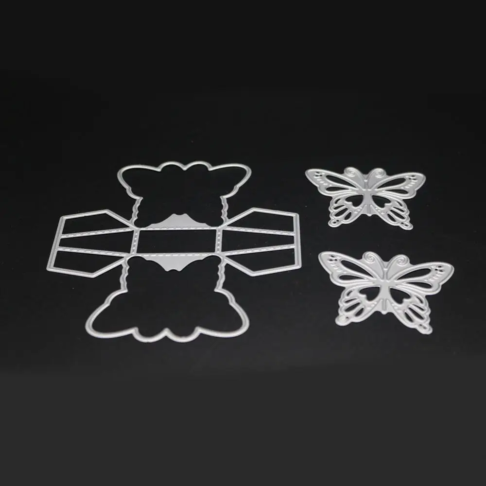 

Gift Box Scrapbooking Metal Cutting Dies 2019 New Stamps And Dies For Card Making DIY Embossing Butterfly Element Stencils