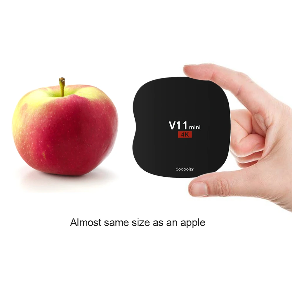 

Docooler V11mini Smart Android TV Box Android 5.1 Rockchip 3229 Quad-Core UHD 4K VP9 Mini PC WiFi & LAN DLNA H.265 Media Player