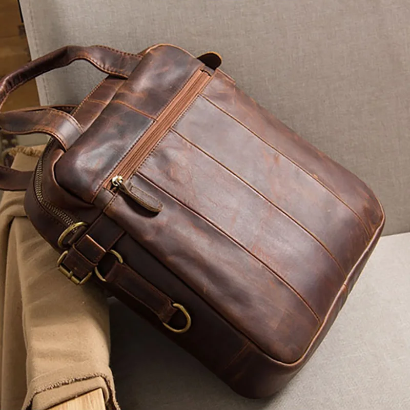 US $164.00 Aetoo Mens Leather Bag Head Leather OneShoulder Slanted Bag Vertical Casual HandHeld Bag
