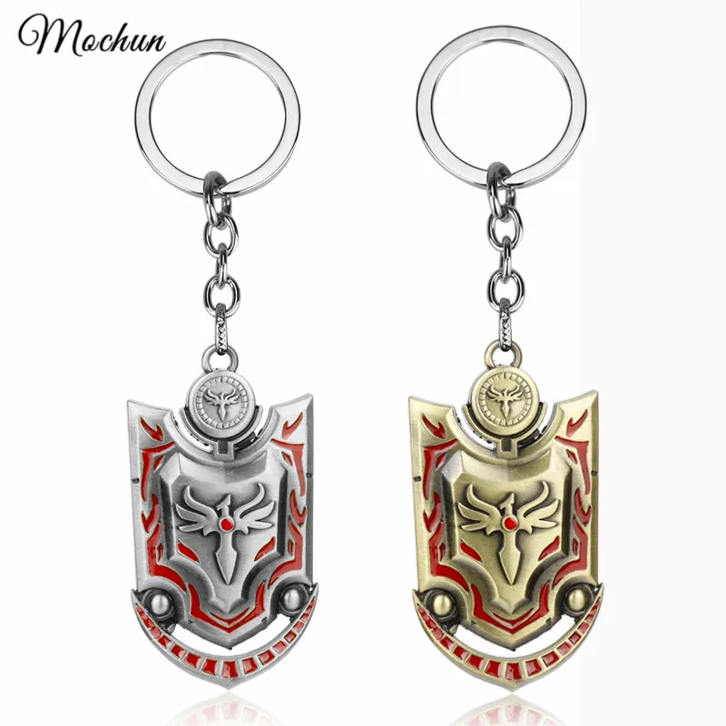

MQCHUN Game LOL Valkyrie Leona Sword Blade Shield Keychain Fashion Weapon Toy Pendant Keyring Key Rings Holder For Men Boys Gits