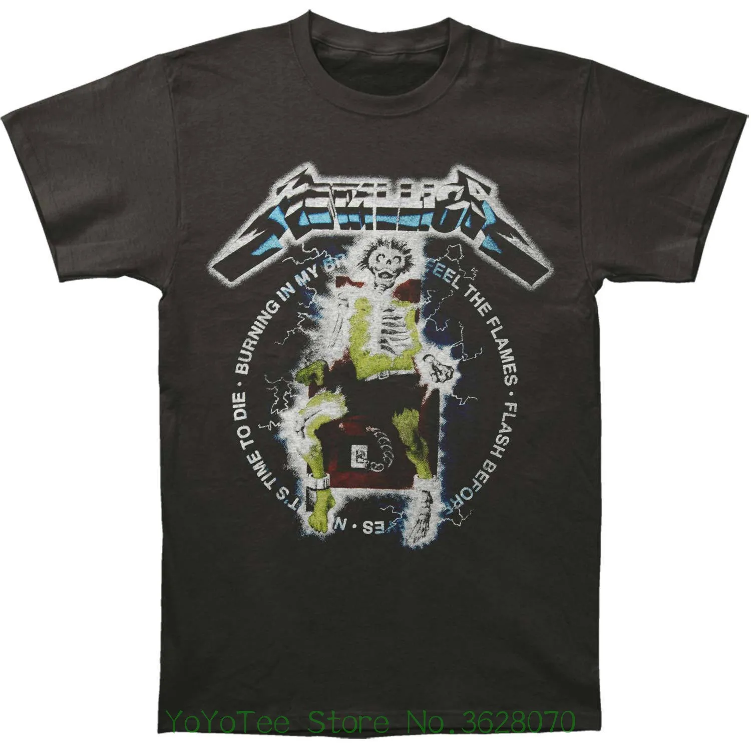 

New Loose Round Collar Men'S Vintage Electric Chair Vintage T-shirt Heather
