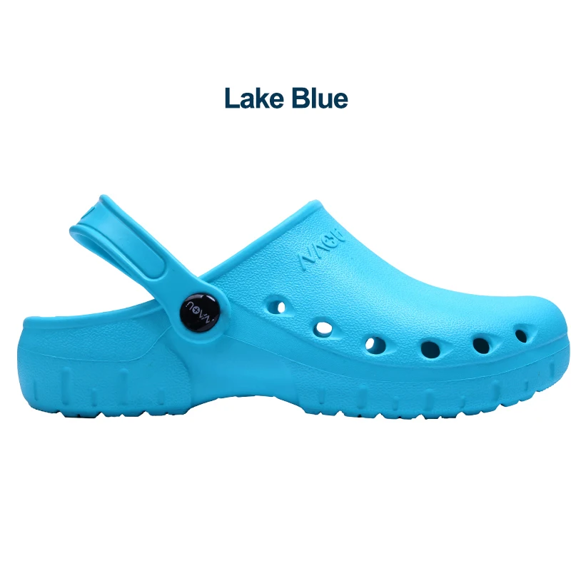 Lake Blue Медицинская обувь для медсестры резиновые шлепанцы с безопасными задними ремешками ортопедические сабо для кормящих покрыто ЭВА Нескользящая Больничная Рабочая обувь - Цвет: Lake Blue