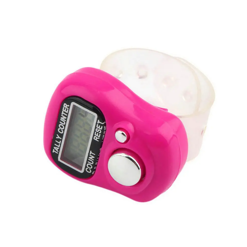 Компактный пластиковый мини-маркер для стежков и счетчик для пальцев с ЖК-дисплеем, электронный цифровой счетчик, случайный выбор для любого вязальщика