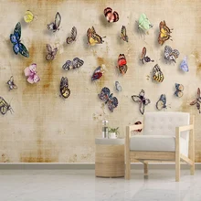 Пользовательские настенные ткани фото обои современные скандинавские ручная роспись Панси птица Фреска гостиная спальня фон стены 3D украшения