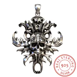 925 Серебряный кулон череп FNJ s925 серебро тайский 100% Pure твердый скелет подвески ювелирных изделий для мужчин и женщин