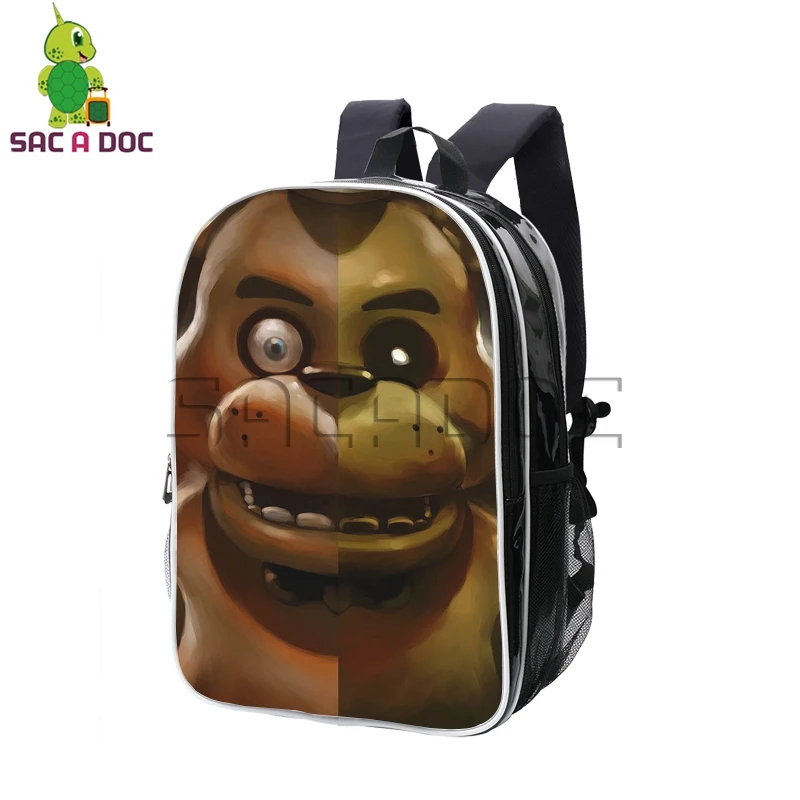 

Anime Five Nights At Freddy's Freddy Split Backpack Pu Leather Backpacks Students School Bag for Teenage Boys Girls Travel Bag