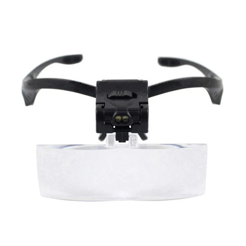 Лупа с налобным креплением увеличительные очки 1X 1.5X 2X 2.5X 3.5X со светодиодной