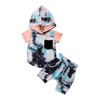 

2Pcs Toddler Infant Baby Boy Hoodie Tops Pants Outfits Clothes Sets Summer