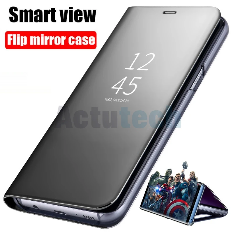 

Smart Mirror Flip Phone Case For Samsung Galaxy S10 S9 S8 S7 S6 Edge Plus Clear View Cover For Samsung Galaxy S10E S10 Plus