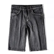 Большие размеры, короткие, большие размеры 38, 40, 42, 44, летние, хит, Бермуды, джинсовые Капри, бриджи до колена,, серые джинсы-карго, короткие, мужские, G067
