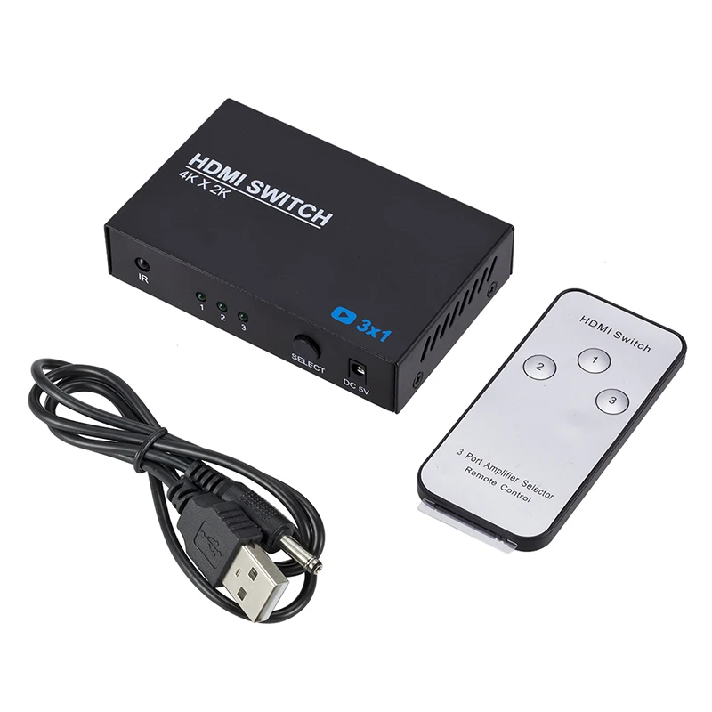 

3x1 HDMI Splitter 4K*2K 3D 1080P 3 Port HDMI Switch Switcher 3 Input 1 Output HDMI Adapter For HDTV XBOX Computer Projector
