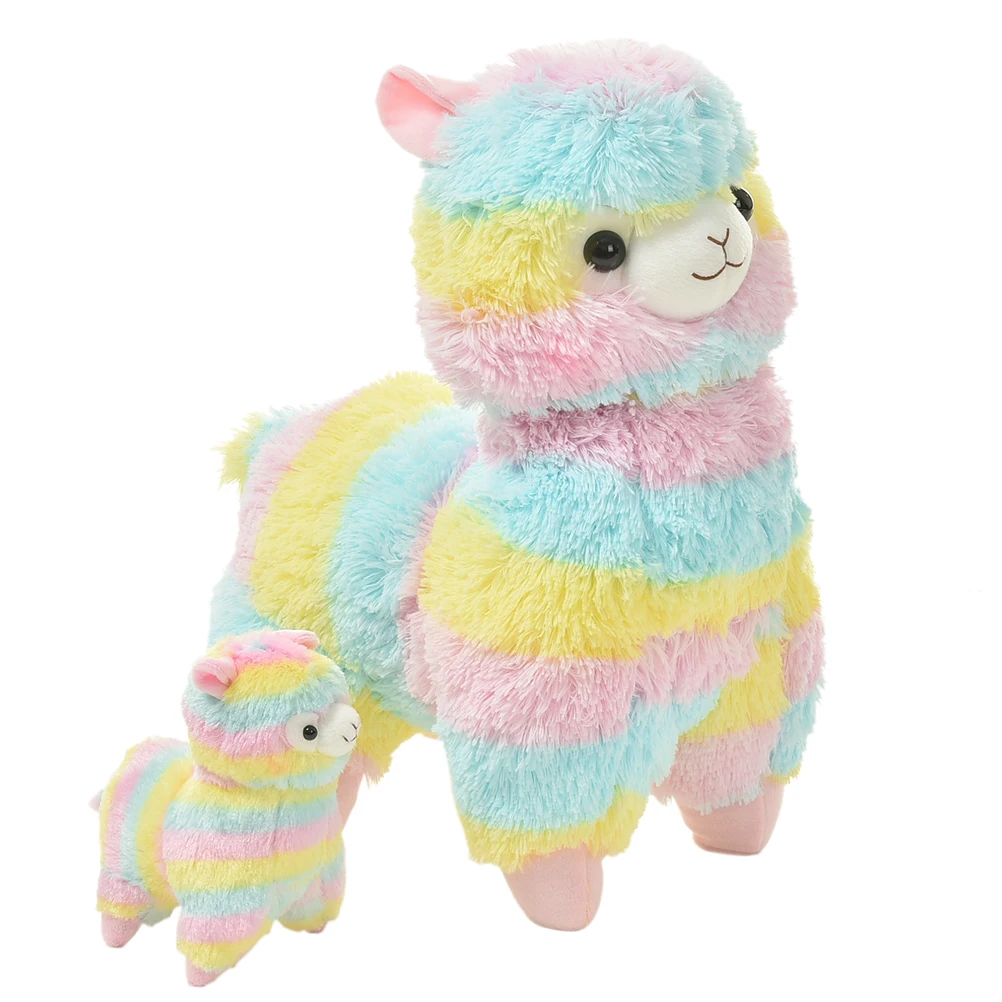 35/45cm Rainbow Alpaca Vicugna Pacos Plush Toy Japanese Soft Plush Baby