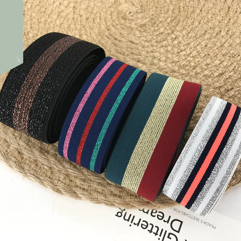 

Stripe Tape Elastic Lace Trim Ribbon 3meter/lot Stretch Elastic Band Lace Ribbon braid Webbing DIY Sewing Underwear