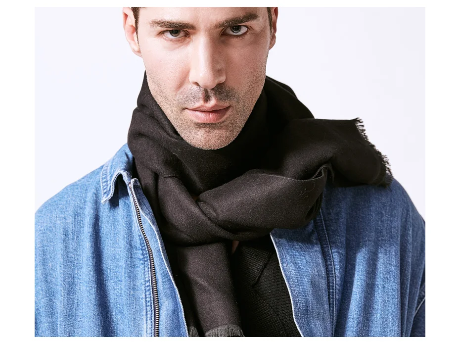 men scarf style VIANOSI Man Solid Winter Scarves Fashion Long Cotton scarf Men soft warm Wraps VA246 mens linen scarf