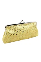 Frauen Pailletten Clutch Abend Partei Handytasche Geldbörse (gold)