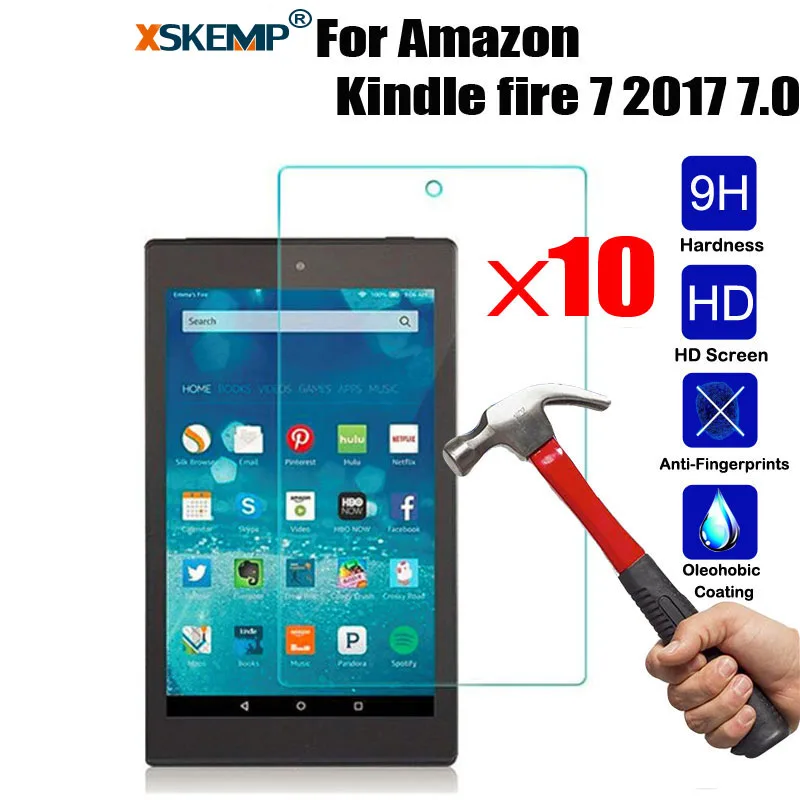 XSKEMP 10Pcs/Lot 9H Real Tempered Glass Screen Protector For Amazon
