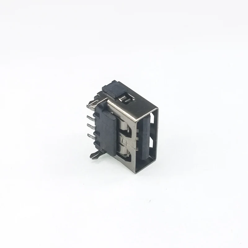 10 шт./лот гнездо USB 2 0 DIP 4 Pin фута типа A 180 градусов плоская зарядка разъем Проводной