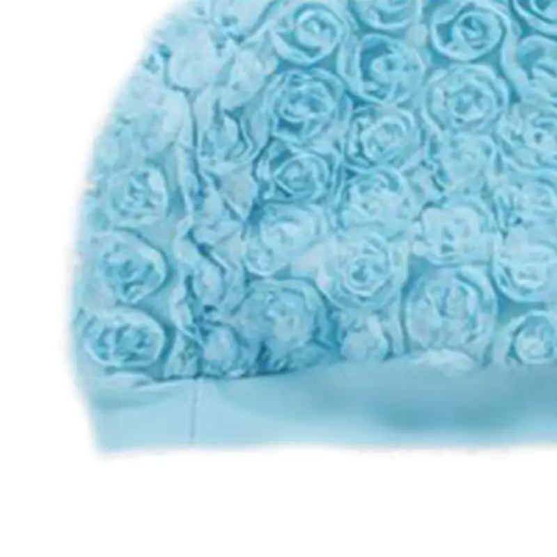 Новая детская шапочка для плавания для девочек, милая креативная Водонепроницаемая Защитная мягкая дышащая шапка с объемным цветком, легкие аксессуары для плавания