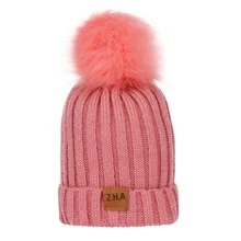 Зимние шапки для девочек, женские шапки, мужские шапки, вязаные шапки для девочек, зимняя однотонная вязаная шапка, шапка с помпоном, теплая шапка invierno